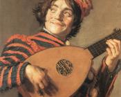 弗朗斯哈尔斯 - Buffoon Playing a Lute